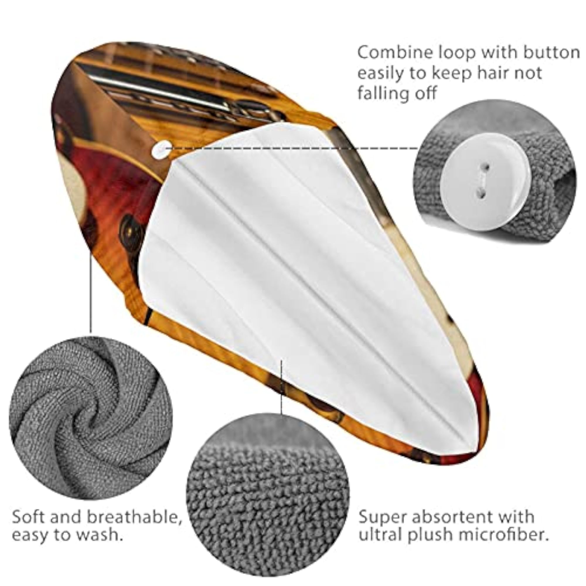 Microfiber Hair Towel Wrap for Women, Fast Drying